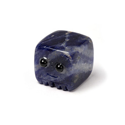 Содалитовое Резной кубик из натурального содалита, небольшие украшения для витрины-компаньона, для домашнего офисного стола, 19x19x19 мм