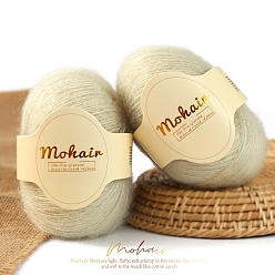 Бежевый Пряжа мохер, длинная шерстяная пряжа для вязания, для одежды шарфы свитера шали шапки, бежевые, 0.5~1 мм, около 109.36 ярдов (100 м) / моток