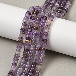 Аметист Природный аметист нитей бисера, рондель, 4x2~2.5 мм, отверстие : 1 мм, около 164 шт / нитка, 15.04'' (38.2 см)