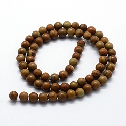 Wood Lace Stone Natural Wood Lace Stone Beads Strands, Round, 10mm, Hole: 1mm, about 37pcs/strand,  14.76 inch(37.5cm)