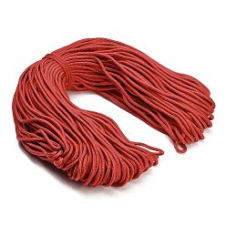 Red Nylon Braided Cord, Binding Rope, Round, for DIY Craft, Red, 4mm