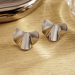 Серебро Стильные 304 серьги-гвоздики из нержавеющей стали неправильной формы, сложить очарование, серебряные, 12x25 мм