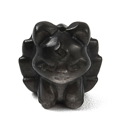 Silver Sheen Obsidian Бусины из натурального серебристого обсидиана, девятихвостая лиса, 17x16.5x1.2x11.5 мм
