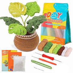 Colorful DIY Crochet Kits, including Yarns and Filliing Cotton, 2Pcs Crochet Needle, 5Pcs Stitch Marker 6Pcs Iron Wires and 1Pc Eye Needle, Colorful, Package Size: 235x185x85mm