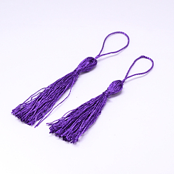 Blue Violet Tassels Decorations, Blue Violet, 135x6mm, about 100strands/bundles
