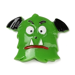 Зеленый Монстр Хэллоуин непрозрачная смола декодирует кабошоны, ювелирное ремесло на Хэллоуин, зелёные, 29.5x37.5x9.5 мм