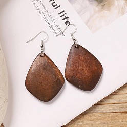 Teardrop Серьги-подвески из сплава дерева, платина, слеза, 48x34 мм