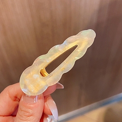 Мокасин Заколки для волос из кожи аллигатора, аксессуары для волос для женщин и девочек, слеза, мокасин, 66 мм