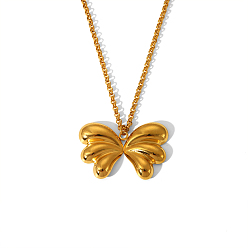 Bowknot 304 ожерелья с подвесками из нержавеющей стали для женщин, золотые, бантом, 17.72 дюйм (45 см)