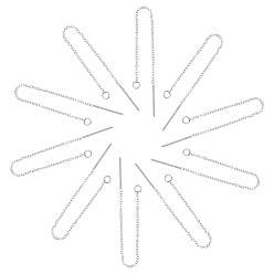 Нержавеющая Сталь Цвет 304 Выводы серьги из нержавеющей стали шпилька, ушные резьбы, цвет нержавеющей стали, 90~94x1.2 мм, штифты : 0.8 мм, 20 пар / коробка