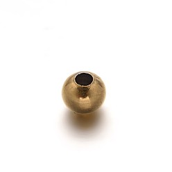 Golden Hohle runde 304 Edelstahlperlen, golden, 6 mm, Bohrung: 2 mm