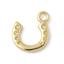 Настоящее золото 18K U-образные латунные подвески, стойки покрытие, без свинца и без кадмия, реальный 18 k позолоченный, пригодный для стразов 0.7~1.2 мм, 14x12x2 мм, отверстие : 1.8 мм