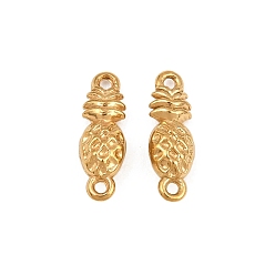 Plaqué 18K Or Véritable 304 charmes de connecteur en acier inoxydable, liens d'ananas, placage ionique (ip), plaqué longue durée, réel 18 k plaqué or, 12x4x3.5mm, Trou: 1mm