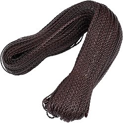 Braun Geflochtene Kunstlederschnüre, Haar Flechtschnur, für Zöpfe Dreadlocks, DIY buntes Styling Haar Flechten, braun, 5x1.4 mm