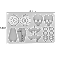 Skull Силиконовая форма для кулона своими руками, формы для литья смолы, для уф-смолы, изготовление изделий из эпоксидной смолы, череп, 152x96x5 мм