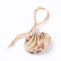 Бледно-Золотистый Шелковые упаковочные мешочки, которые можно вытянуть, бледно золотарник, 8.4~8.7x12.8~13.1 см