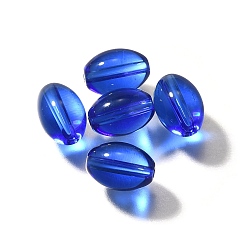 Синий К 9 стекло, имитация Австрийские кристаллические шарики, овальные, синие, 11x8 мм, отверстие : 1.8 мм