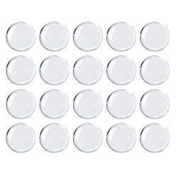 Прозрачный 20 шт. Прозрачные стеклянные кабошоны, полукруглый, прозрачные, 50x12 мм