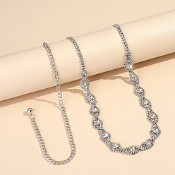 Платина Цепочки на талию и живот из сплава с кристаллами и стразами для женщин, платина, 1155 мм