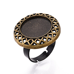 Античная Бронза Основание-кольцо из сплава и железа с вращающимся подносом, плоская круглая подкладка для изготовления колец для снятия тревожности, античная бронза, 25 мм, 17 мм, Размер лотка: 16 мм