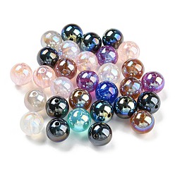 Mixed Color Iridescent Acrylic Glitter Beads, Round, Mixed Color, 12x11.5mm, Hole: 1.8mm