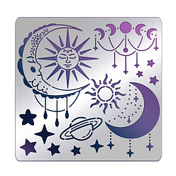 Луна Трафареты для штампов из нержавеющей стали, для diy scrapbooking / фотоальбом, декоративная тисняющая бумажная карточка, матовый стиль, цвет нержавеющей стали, луна, 15.6x15.6 см