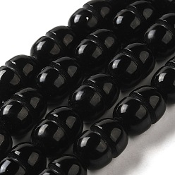 Obsidian Natural Obsidian Beads Strands, Drum, 17.5~18.5x13mm, Hole: 1.5mm, about 21pcs/strand, 15.16''(38.5cm)
