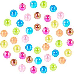 Mixed Color Eco-Friendly Transparent Acrylic Beads, Round, Mixed Color, 8mm, Hole: 1.5mm, 500pcs
