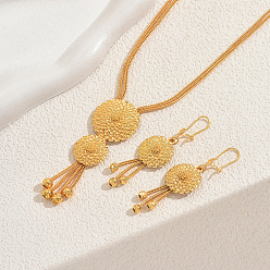 Золотой Комплекты из серег и ожерелий с кисточками из сплава цветов для женщин, золотые, ожерелья: 18.11 дюйм (46 см), серьга: 2.64x0.75 дюйм(6.7x1.9см)