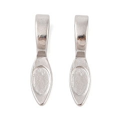 Платина Стойки покрытие латунь прижимные поручительств, приклеиваемые плоские держатели для изготовления подвесок, без кадмия и без свинца, платина, 22.5x5.5x6.5 мм, отверстие : 7.5x5 мм