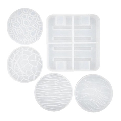 Rectangle Подставка для подставок своими руками, пищевая силиконовая форма, формы для литья смолы, для уф-смолы, изготовление изделий из эпоксидной смолы, белые, прямоугольные, 105 мм, 5 шт / комплект