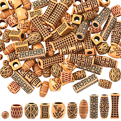 Перу 100шт 10 стили имитация дерева акриловые бусины, разнообразные, Перу, 7.5 мм, отверстие : 2 мм, около 10 шт. / стиль