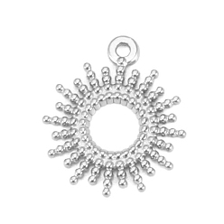 Нержавеющая Сталь Цвет Не тускнеет 304 подвеска из нержавеющей стали, солнечные чары, цвет нержавеющей стали, 17.5x15 мм