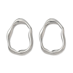 Нержавеющая Сталь Цвет 304 нержавеющей стали связывающий кольца, нерегулярная овальная ссылка, не тускнеет, цвет нержавеющей стали, 25.5x18x2.5 мм, внутренний диаметр: 20x13.5 мм
