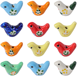 (52) Непрозрачная лаванда 14шт 7цвета ручная работа печатные фарфоровые бусины, голубь, разноцветные, 12.5~13x17~19x7~8.5 мм, отверстие : 1.5 мм, 2 шт / цвет