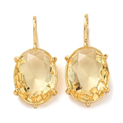 Oval Подвески из латуни и стекла, стойки покрытие, долговечный, без свинца и без кадмия, граненые, овальный шарм, 28x13x8 мм, отверстие : 7.5x6 мм