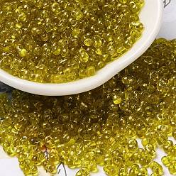 Желтый Спрей роспись стекла бисер, арахис, желтые, 4~5x2~2.5x2~2.5 мм, отверстие : 0.8~0.9 мм, Около 8500 шт / фунт