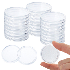Clear Plastic Commemorative Coin Protection Box, Round, Clear, 44.5x4mm, Inner Diameter: 40mm