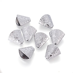 Argent Alliage cônes de perles, pendentif pompon, apetalous, couleur argent plaqué, 18~19x19.5~20x11mm, Trou: 2mm, diamètre intérieur: 8~10x18 mm