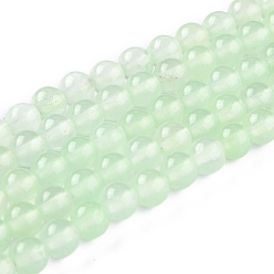 Аквамарин Натуральный белый нефритовые четки, круглые, окрашенные, аквамарин, 6 мм, отверстие : 1 мм, около 58~61 шт / нитка, 37.5~38.5 см