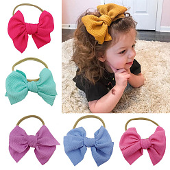 Couleur Mélangete Bandeaux élastiques en nylon pour filles, accessoires pour cheveux, bowknot, couleur mixte, 280~300mm