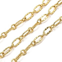 Настоящее золото 18K Латунные овальные звенья цепи, стойки покрытие, без кадмия и без свинца, долговечный, пайки, с катушкой, реальный 18 k позолоченный, 9.5x5x1 мм