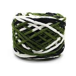 Темно-оливково-зеленый Мягкая полиэфирная пряжа для вязания крючком, толстая пряжа для шарфа, пакет, изготовление подушек, сегмент окрашенный, темно-оливковый зеленый, 7 мм