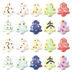 (52) Непрозрачная лаванда 10шт 10 цвета фарфоровые бусины ручной работы, рождественская елка, пастельный фарфор, разноцветные, 16~16.5x14.5~15x6.5~7 мм, отверстие : 1.8 мм, 1 шт / цвет