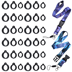 (52) Непрозрачная лаванда 2шт 2 стиль полиэстеровая лента держатель карты шнурок, с металлической застежкой-карабином, черная веревка, для мобильного телефона, именная метка, камера или ключ и силиконовый кулон в стиле 3, разноцветные