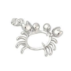 Краб Сеттинги для кулона (кабошонов), латунь , серия океана, настройки открытой спины, краб, 31.5x31.5x7.5 мм, отверстие : 8 мм