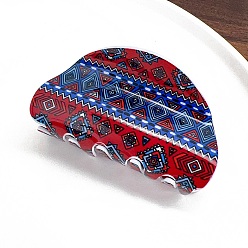 (123L) Белый крем непрозрачный блеск Акриловые коготь заколки, аксессуары для волос для женщин и девочек, арка, огнеупорный кирпич, 45x80 мм