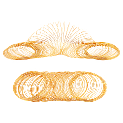 Golden Memory Wire, Steel Wire, Golden, 22 Gauge, 0.6mm, Inner Diameter: 58mm