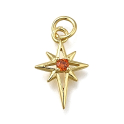 Настоящее золото 18K Латунные микропаве прозрачные подвески с фианитом, звезды прелести, долговечный, стойки покрытие, без свинца и без кадмия, с целью перехода в кольце, реальный 18 k позолоченный, 17x11x3 мм, отверстие : 3 мм