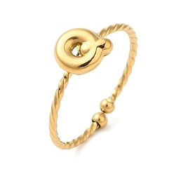 Letter P 304 открытые манжеты из нержавеющей стали, украшения для женщин, реальный 18 k позолоченный, Письмо P, внутренний диаметр: 19 мм, Письмо: 7x7 мм